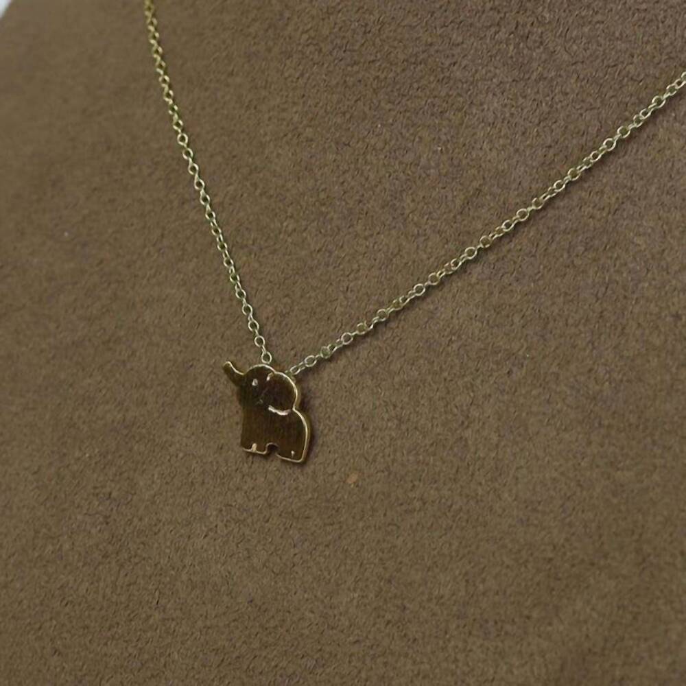 NEW LAUREN LANE women's elephant charm necklace in gold